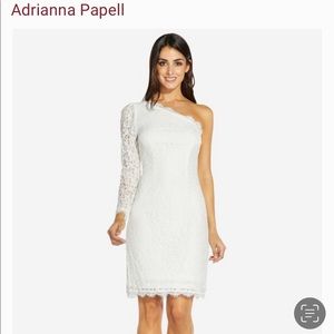Adrianna Papell NYE Dress One Shoulder Lace Cocktail